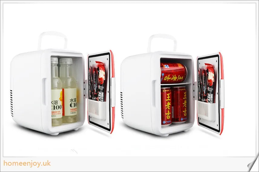 Compact 4L car refrigerator with cooling and warming capabilities, perfect for road trips and outdoor adventures