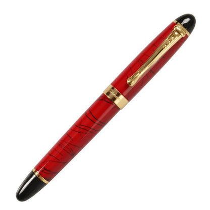 Homeenjoy_UK Executive Flexible Nib Fountain Pen-Luxury Full Metal Fountain Pen - Elegant Jinhao X450 Calligraphy Writing Pen with Golden Clip & Smooth Nib (Office Supplies)