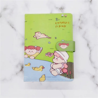 A5PU thread-bound notepad with themed paper cover, open to show Daolin paper pages.