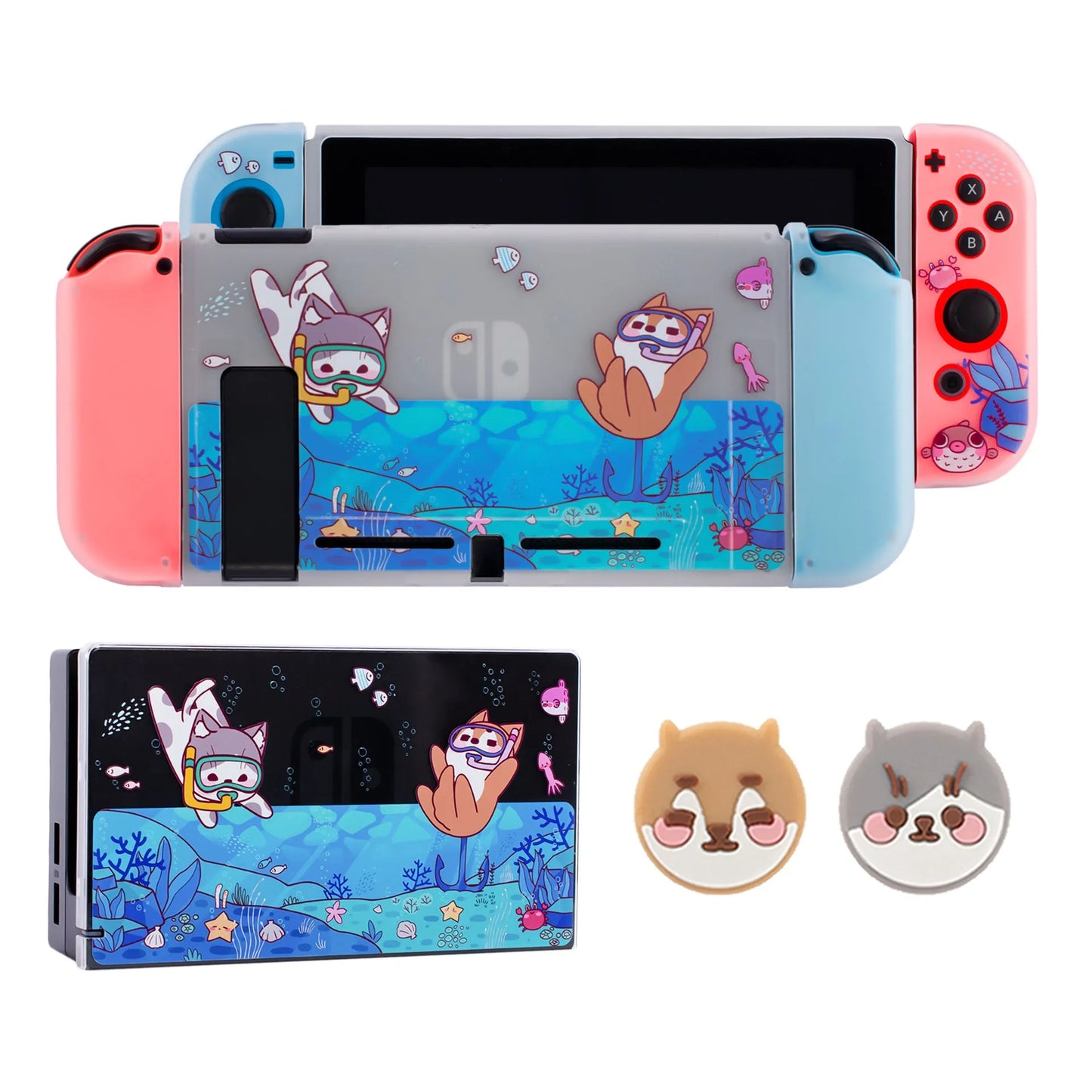 Pawdiary Nintendo Switch Oled protective case in submarine exploration colour design with TPU and PC construction