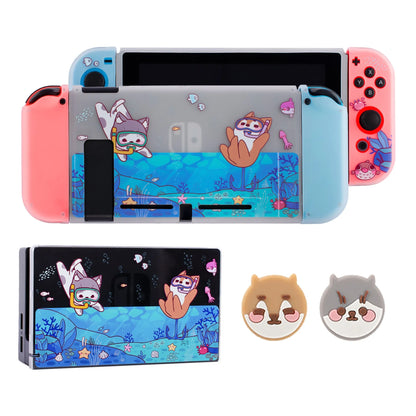 Pawdiary Nintendo Switch Oled protective case in submarine exploration colour design with TPU and PC construction