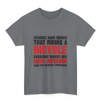 Grey women's cotton short sleeve T-shirt with a printed pattern.