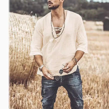 Lace Up Corn Mid Sleeved T-shirt in various colours