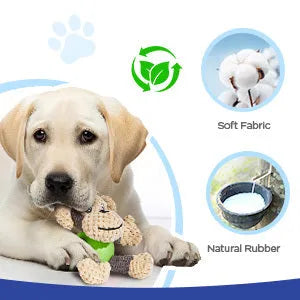 Cartoon monkey plush dog toy with squeakers for small medium dogs
