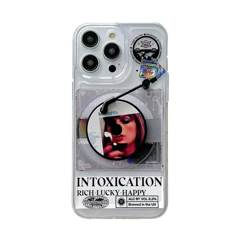 Vinyl radio iPhone case in TPU silicone with two random records and shockproof anti-fingerprint functions