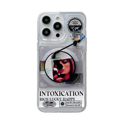 Vinyl radio iPhone case in TPU silicone with two random records and shockproof anti-fingerprint functions