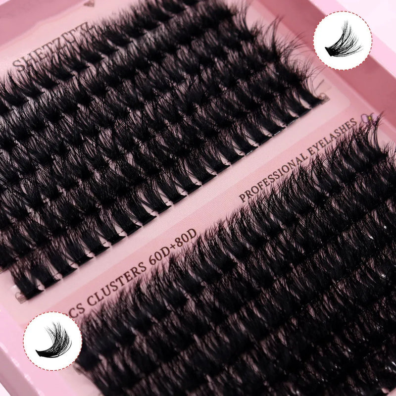 Thick DIY False Eyelashes European And American Segmented Eyelash Set With 60D And 80D Specifications For Natural Volume And Feather Style Design In Multiple Lengths 10mm To 14mm