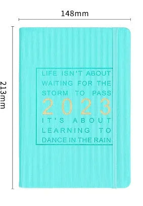 Student almanac calendar planner diary with creative trend design using imitation leather cover, wireless binding, and Daolin paper measuring 80 gsm for daily time management and scheduling