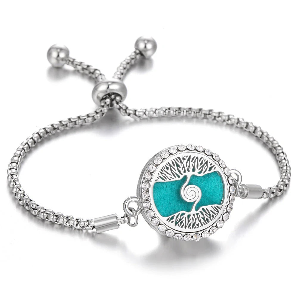 Kaleidoscope Aromatherapy Bracelet with essential oil diffuser locket in various designs