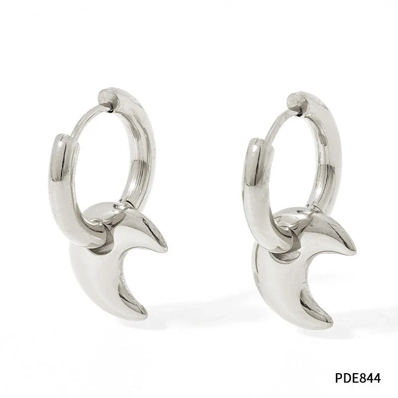Elegant stainless steel earrings with a glossy finish, showcasing a variety of geometric shapes and colours to complement any British-inspired fashion