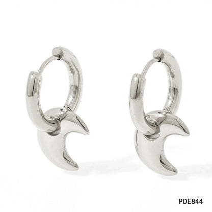 Elegant stainless steel earrings with a glossy finish, showcasing a variety of geometric shapes and colours to complement any British-inspired fashion