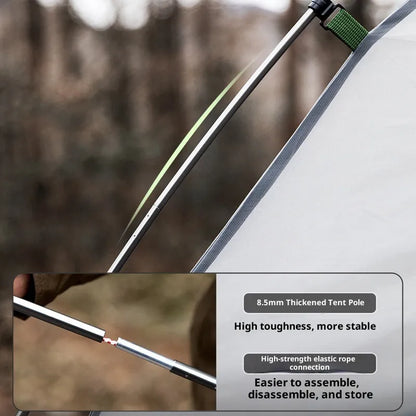 1-2 person lightweight hiking tent 210x140x110cm four season aluminium rod camping tent