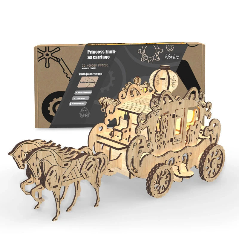 Princess Amelia Carriage 3D Puzzle Toy - A magical fairy tale puzzle for children and collectors