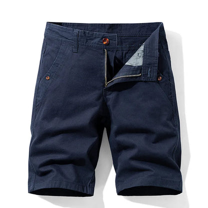 Cotton casual overalls pants in straight leg style with zipper fly front.