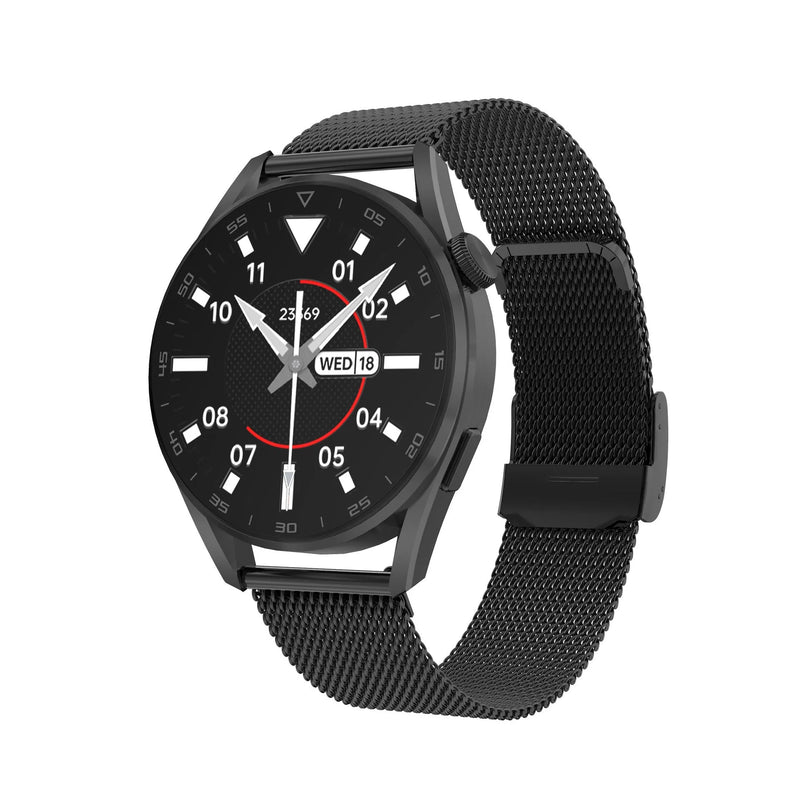 Bluetooth Smart Watch with Call Function and Scan Code Support, featuring a 1.3-inch IPS Touchscreen, 280mAh Battery, and Choice of Leather or Metal Strap