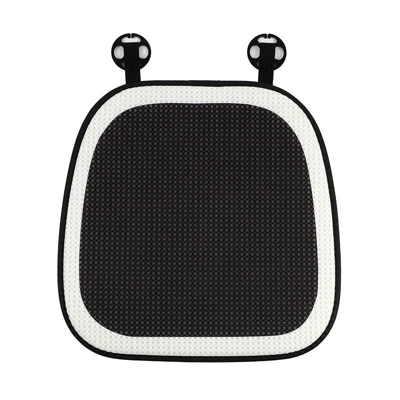Black and white check car headrest neck pillow with plush material and lumbar support function