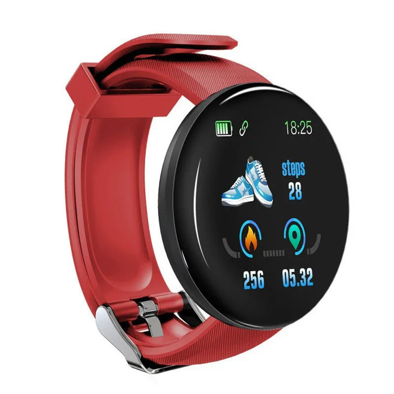 Colour screen smart bracelet with heart rate and blood pressure monitoring in blue, black, red, green or purple