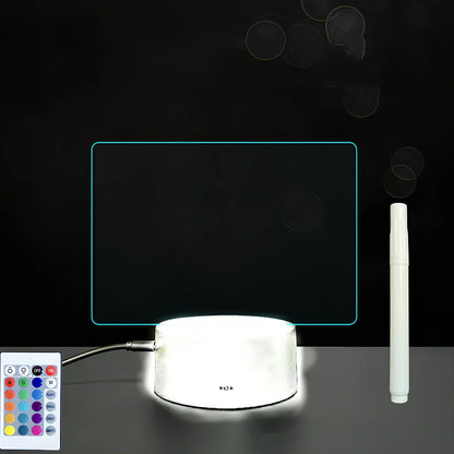 3D acrylic LED message board on black ABS base, 96cm x 40cm, with touch colourful lights and stylus