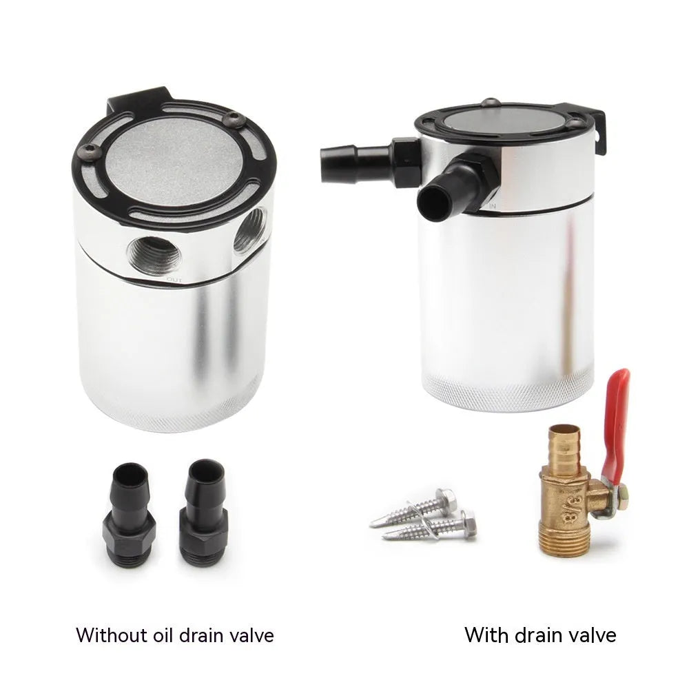 Aluminium automotive oil pot with two-hole breathable design in black finish
