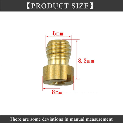 Brass M6 carburettor main jet nozzle for Derotto PHBN and PHVA models.