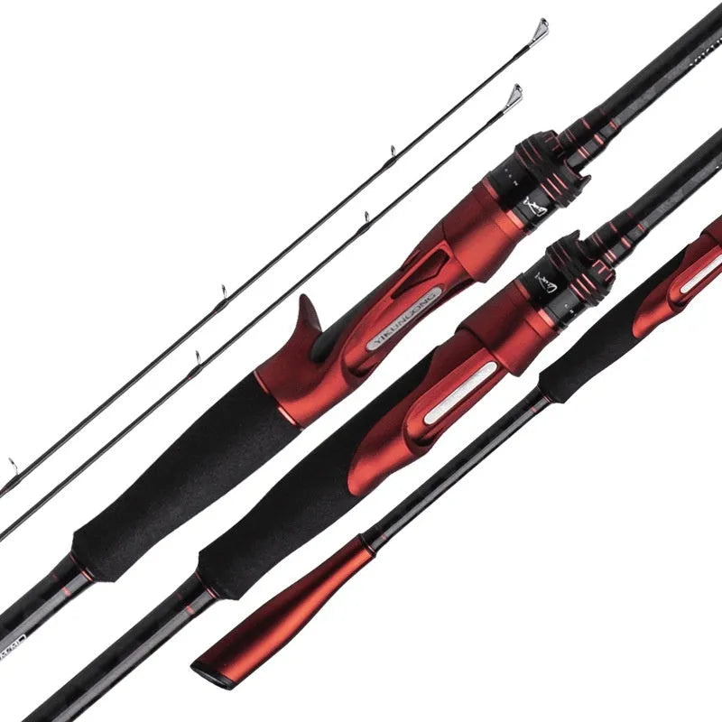 Carbon ultralight fishing rod showing straight handle and pikestaff style options