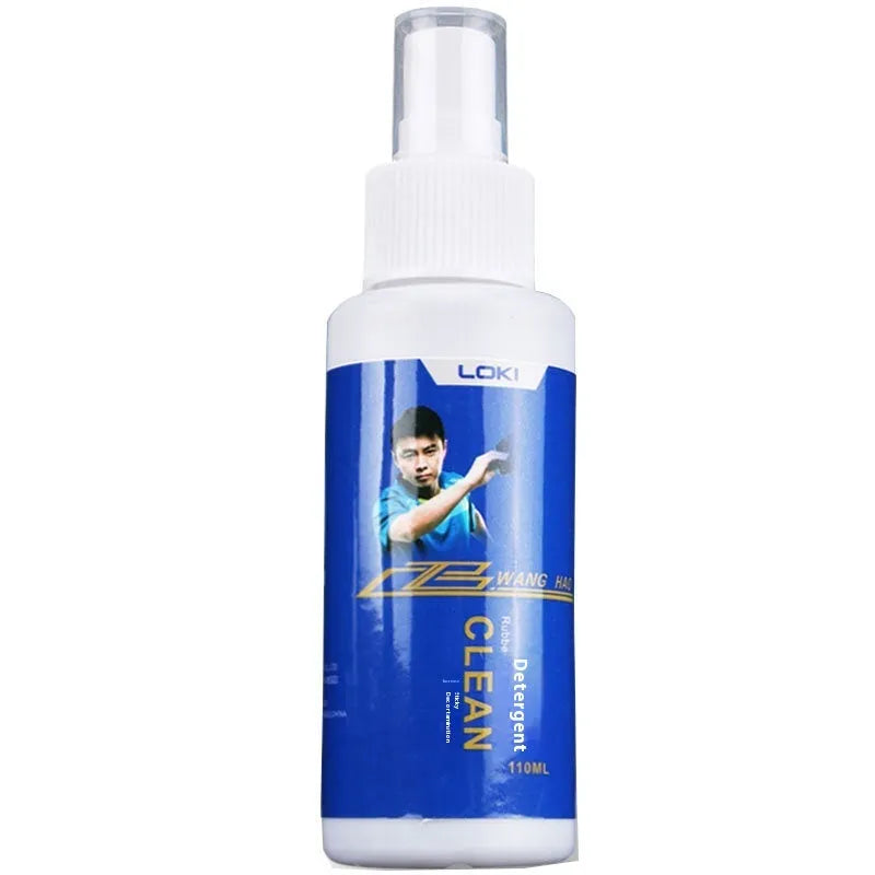 110ml bottle of table tennis rubber cleaning liquid with a white sponge applicator.
