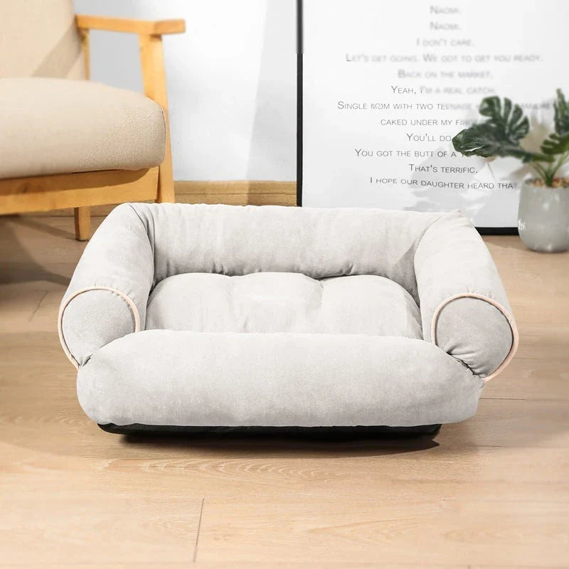 Cosy pet bed with plush fabric and high-elastic padding for cloud-like comfort and support