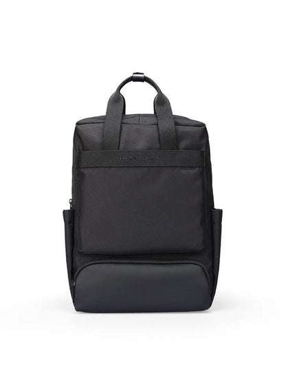 Black Oxford cloth computer backpack with 20-35 litre capacity for laptop storage