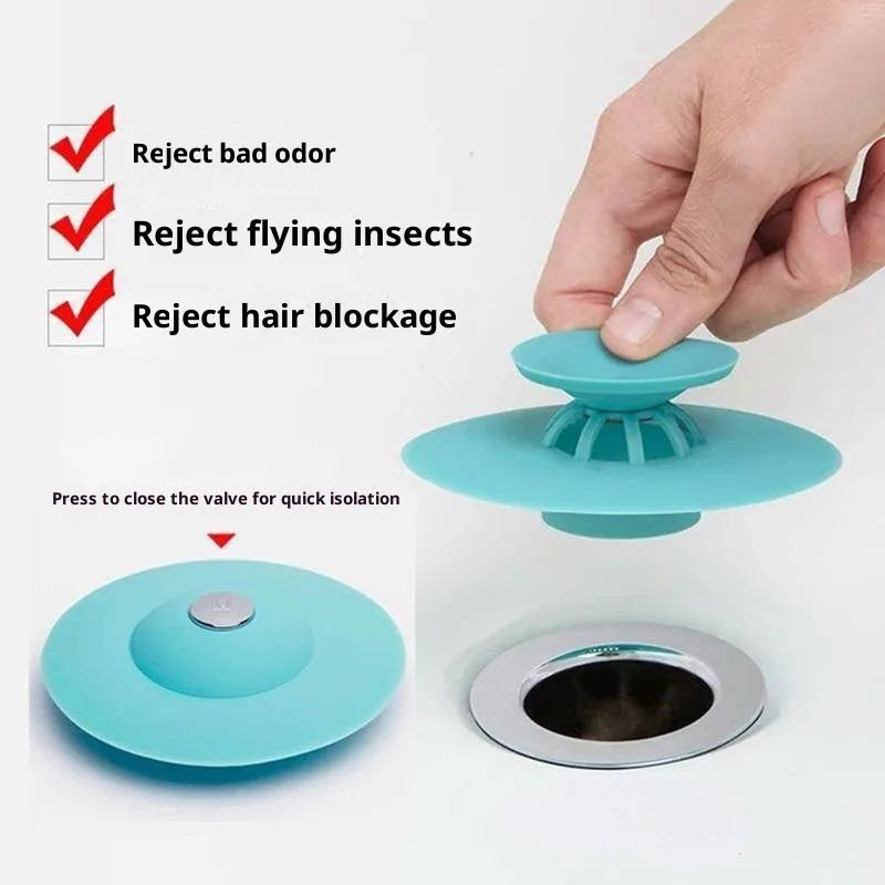 UFO-Style Press Sink Drain Cover Basin Plug Silicone Drain Stopper for Bathroom Kitchen Modern Minimalist Design in White Pink Gray Blue Green