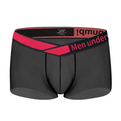 Men's black low waist underwear with gradient laser trim and seamless construction