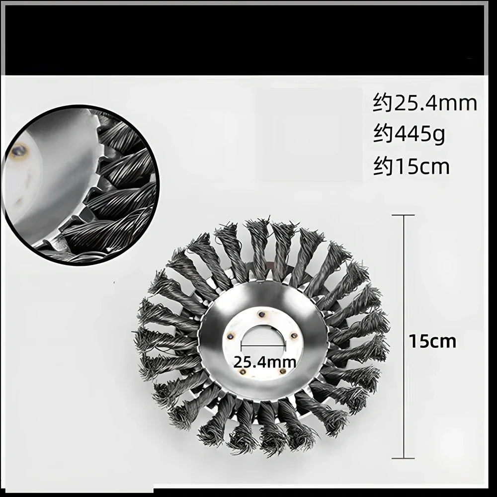 Stainless steel wire lawn mower head for garden weed and debris removal