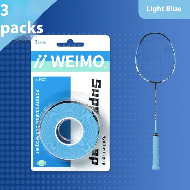 Badminton racket hand glue PU glossy overgrip 3 pieces per box in 13 colours