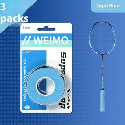 Badminton racket hand glue PU glossy overgrip 3 pieces per box in 13 colours