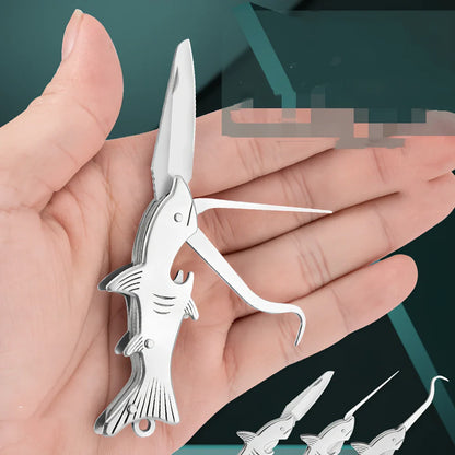 304 stainless steel toothpick knife showing compact 8.5cm design with non-slip grip