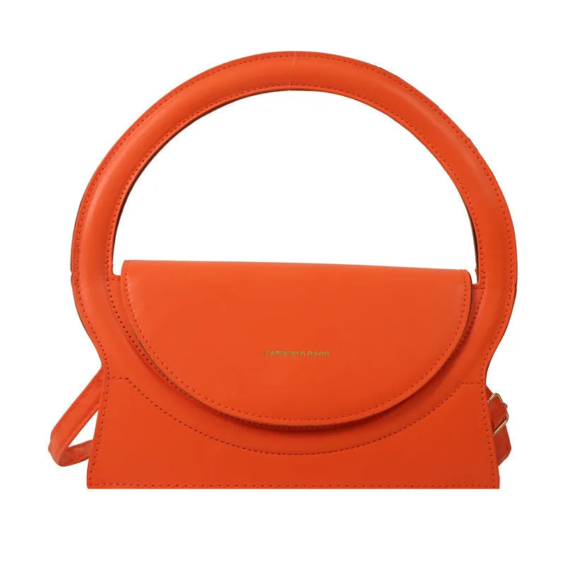 A square-shaped PU messenger bag in a choice of colours, showing external stitching and a sandwich pocket.
