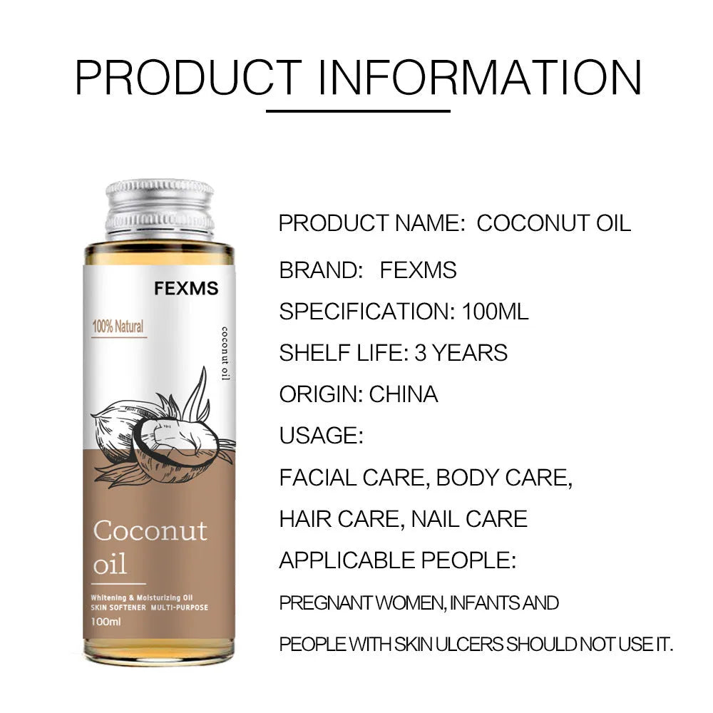 100ml massage body care essential oil bottle for universal skin types, available in coconut, castor, jojoba, olive, and nuts oil variants