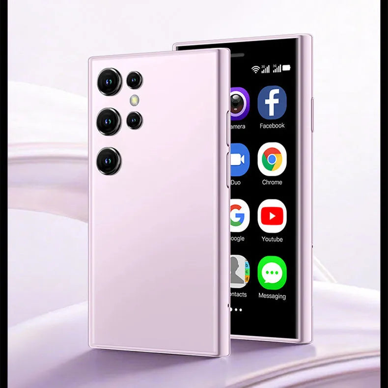 S23PRO XS15 mini Android smartphone in black, green, or pink purple colour.