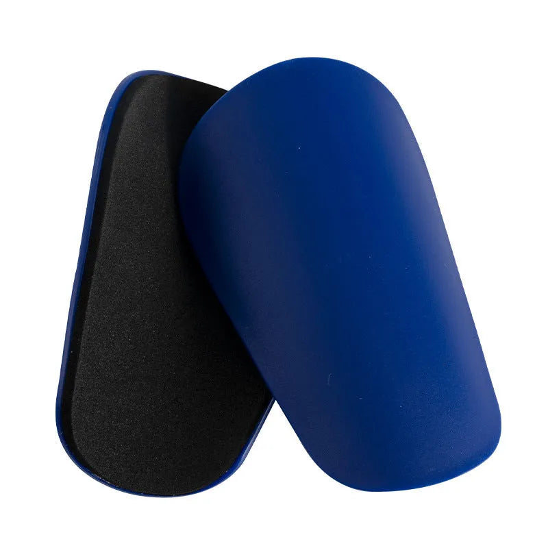 PU mini shin guards for football and running in black, white, red, and blue colours