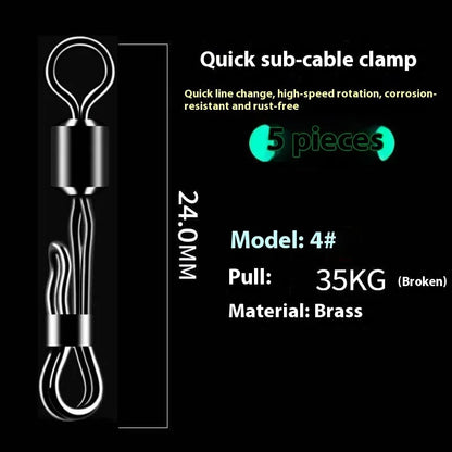 Brass quick change sub line clamp with quick release mechanism for fast wire changes