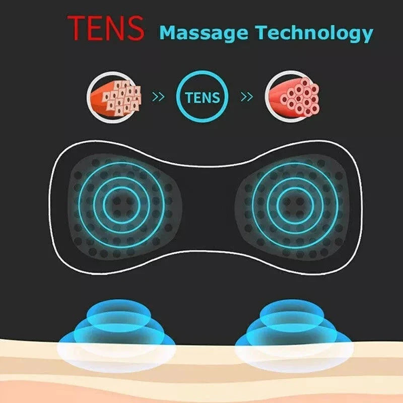 Portable electric neck and shoulder massager with adjustable vibration settings for on-the-go pain relief