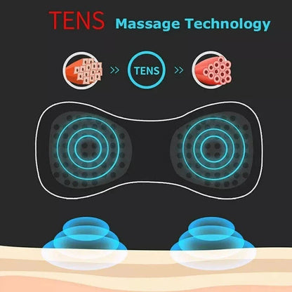 Portable electric neck and shoulder massager with adjustable vibration settings for on-the-go pain relief