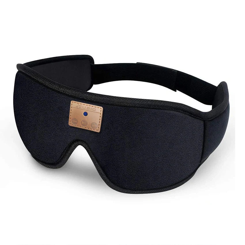 3D Bluetooth 5.0 Sleep Headphones Eyemask with ultra-thin stereo speakers in black