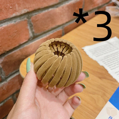 Velvet bird's nest hair ring hairpin in various colors for high ponytails
