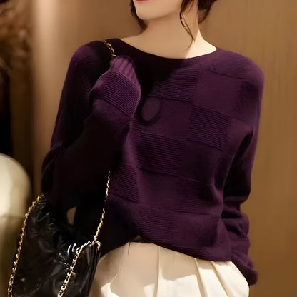 Seamless loose knit pullover jumper in green, orange, coffee, purple or black, sizes S to XL