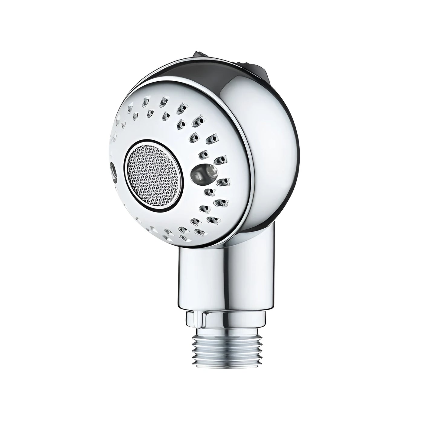 Silver non-pressurized handheld shower head for gentle pet and baby washing