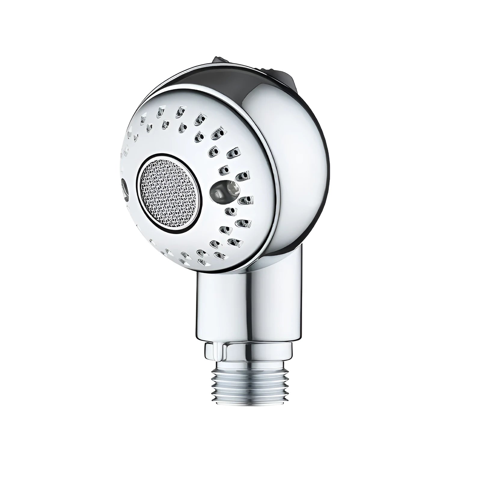 Silver non-pressurized handheld shower head for gentle pet and baby washing