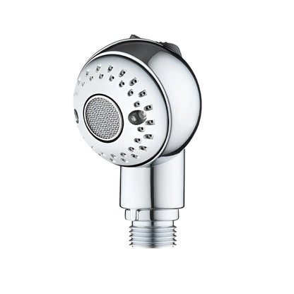 Silver non-pressurized handheld shower head for gentle pet and baby washing