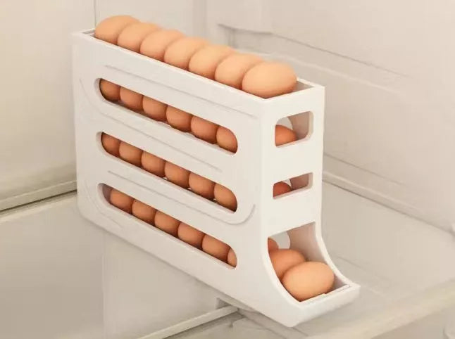 4-Layer Automatic Egg Roller Sliding Tray for refrigerator side door