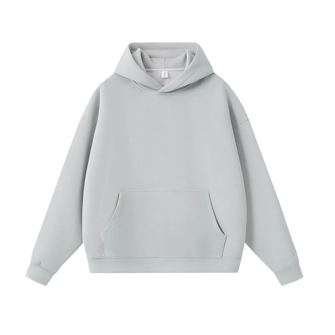 Unisex loose pullover hoodie in polyester, long sleeve, available in seven colours and sizes S to 3XL