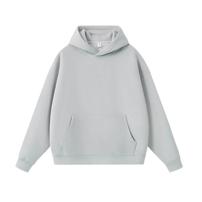 Unisex loose pullover hoodie in polyester, long sleeve, available in seven colours and sizes S to 3XL